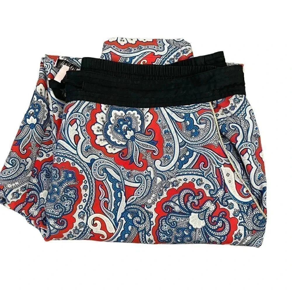 Juicy Couture Paisley Multicolor Silk Lounge Loungewear Pants Elastic Cuffs M - Picture 6 of 12